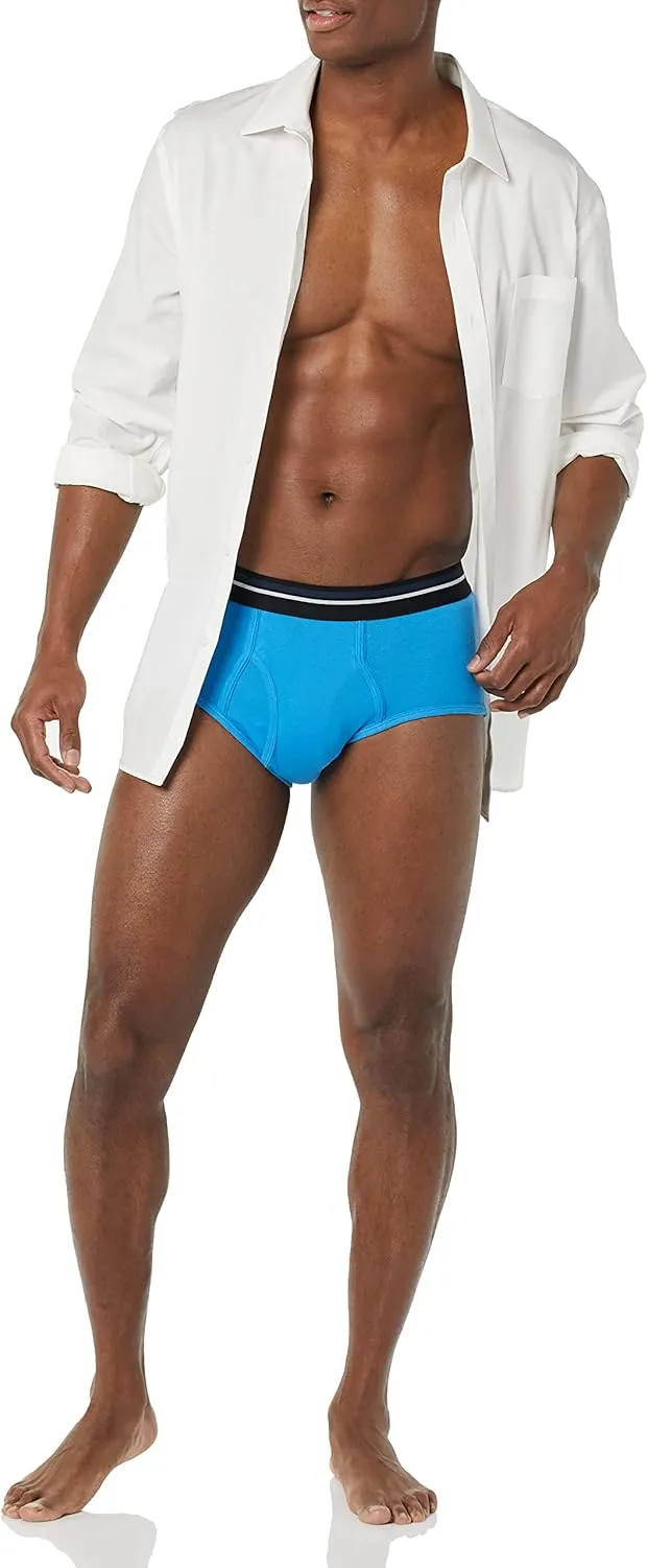 Amazon Essentials Men's Cotton Tag-Free Breathable Briefs Underwear, Multipacks