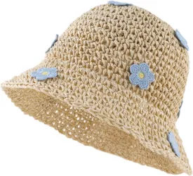 Baby Girl Straw Hat Toddler Summer Beach Hat with Lace Bow Infant Girls Sun Hats