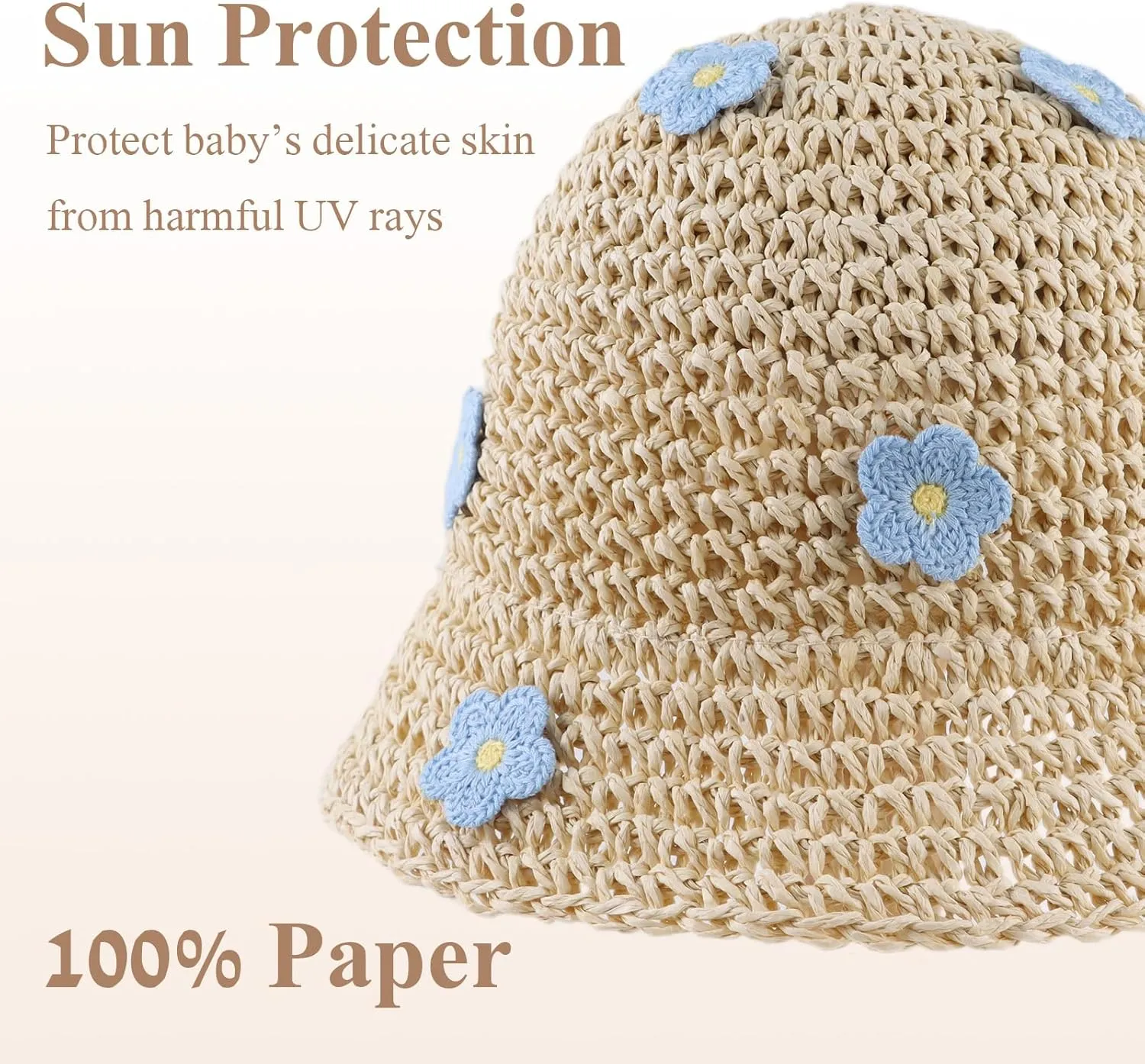 Baby Girl Straw Hat Toddler Summer Beach Hat with Lace Bow Infant Girls Sun Hats