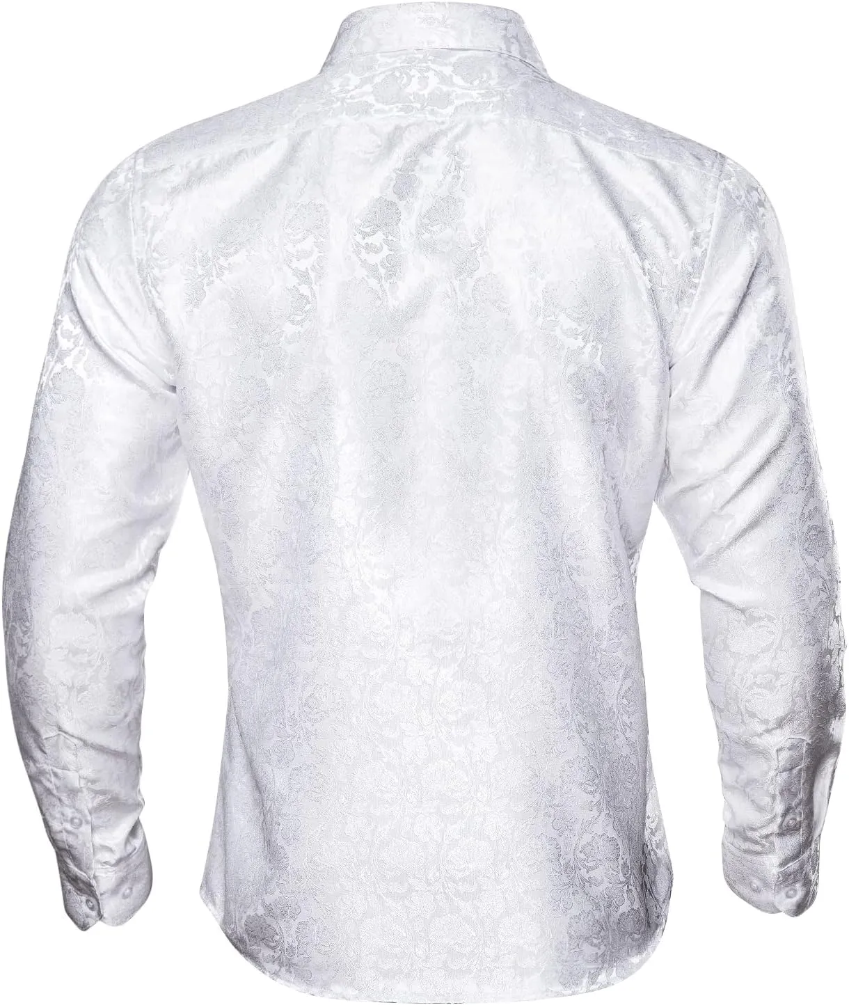 Barry.Wang Mens Casual Long Sleeve Shirts Silk Button Up Novelty Paisley Formal Dress Shirt Western Mexico Cowboy Custom