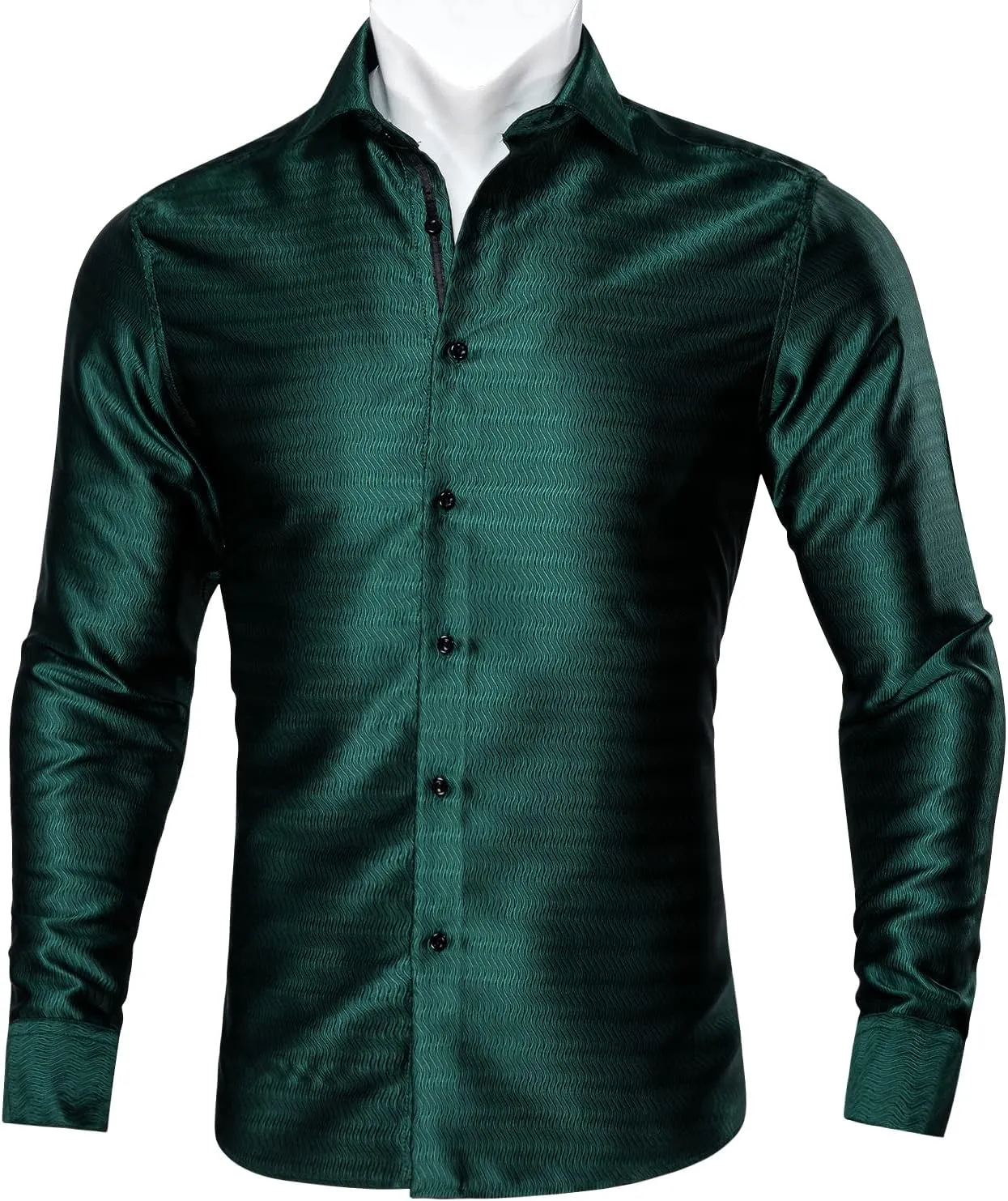 Barry.Wang Mens Casual Long Sleeve Shirts Silk Button Up Novelty Paisley Formal Dress Shirt Western Mexico Cowboy Custom