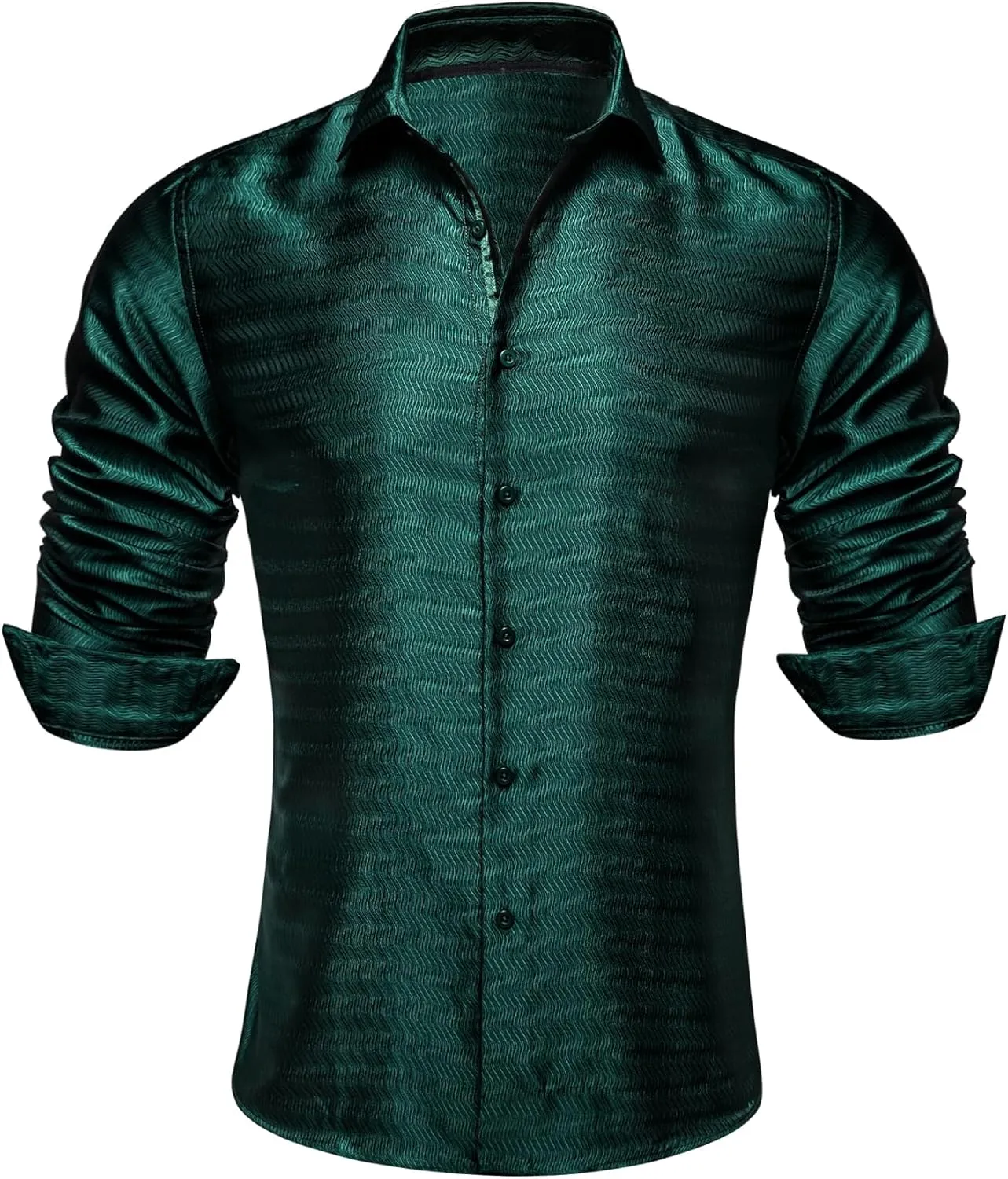Barry.Wang Mens Casual Long Sleeve Shirts Silk Button Up Novelty Paisley Formal Dress Shirt Western Mexico Cowboy Custom