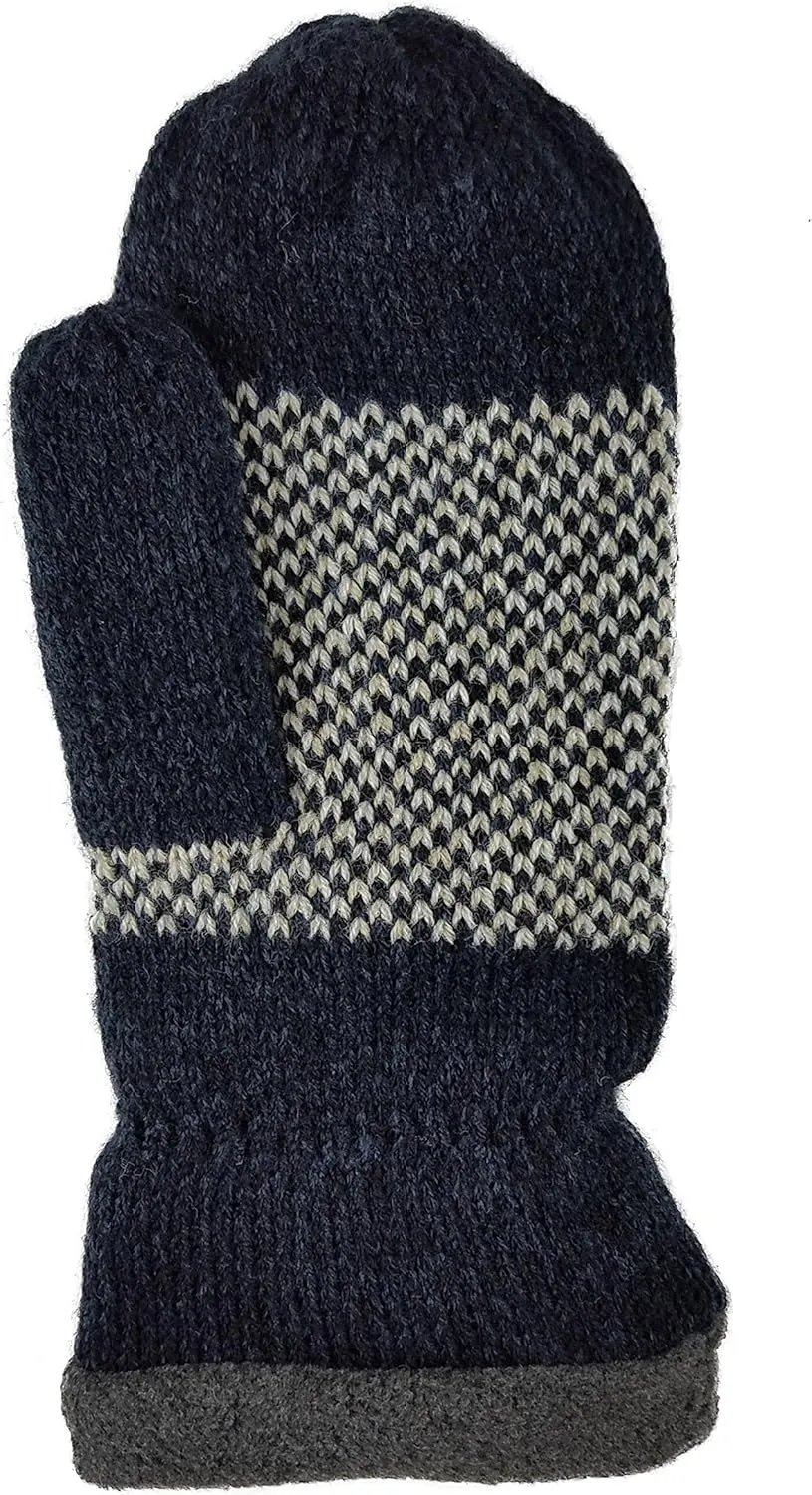 BRUCERIVER Mens Snowflake Knit Mittens with Warm Thinsulate Fleece Lining