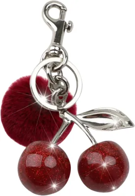 Cherry Keychain For Women Resin Silver Cherry Charm For Purse Bag Cute Handbag Accessories Key Chain Car Keychain