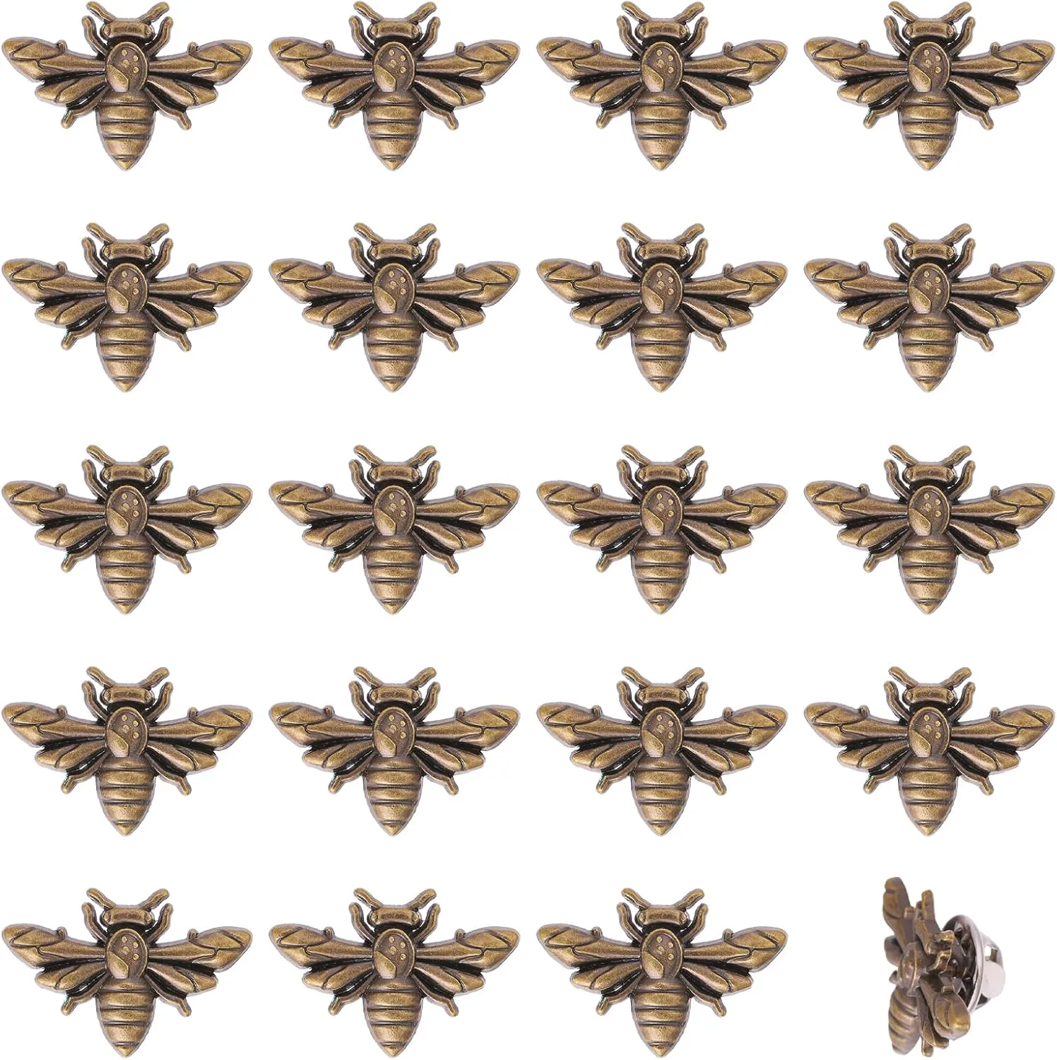 CHGCRAFT Vintage Bee Brooch Lapel Pin Honeybee Brooch Pin Alloy Pins Set Pin Coat Shirt Suit Collar Accessories for Backpack Clothing Badges