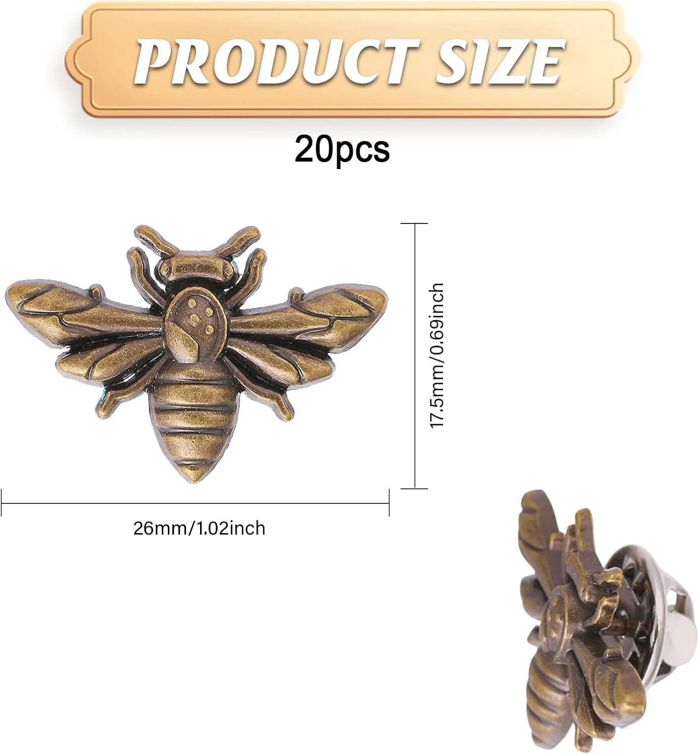 CHGCRAFT Vintage Bee Brooch Lapel Pin Honeybee Brooch Pin Alloy Pins Set Pin Coat Shirt Suit Collar Accessories for Backpack Clothing Badges