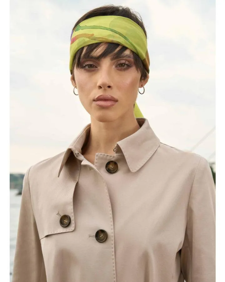 Cinzia Rocca Green Floral Silk Scarf