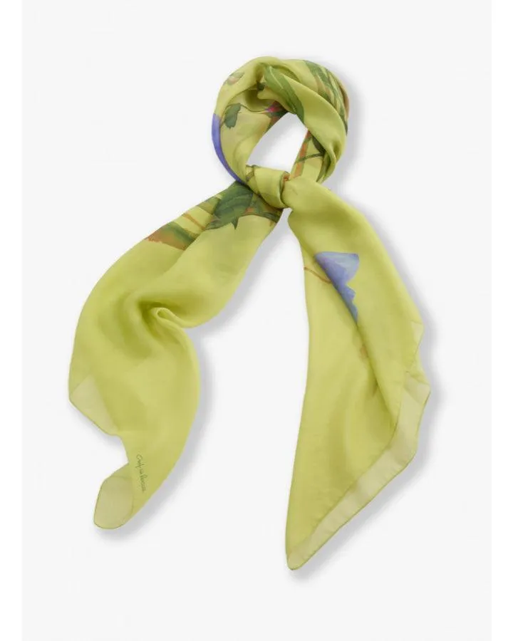 Cinzia Rocca Green Floral Silk Scarf