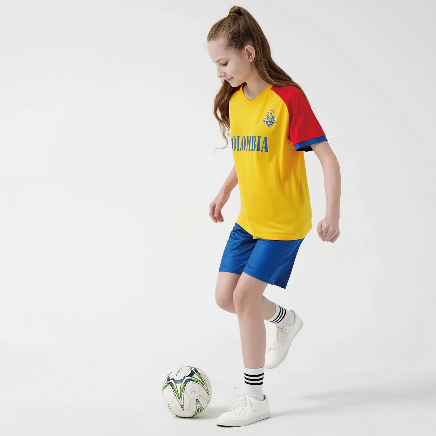 Cnins Kids' Soccer Jersey Kit - Breathable Poly-Spandex, Quick-Dry - Perfect for Youth Futbol Training & Gifts (2T-14Y)
