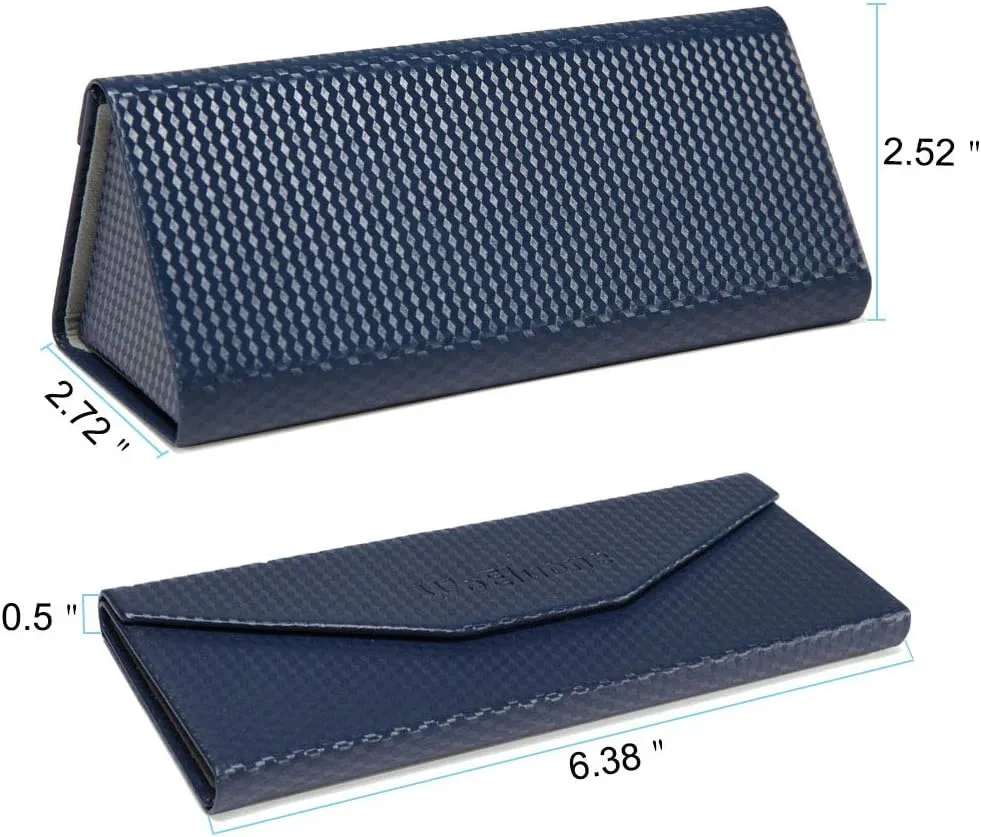Cute Cartoon Eyeglass Case Triangle Foldable Magnet Closure Sunglasses Case Holder and Matching Eyeglass Cloth