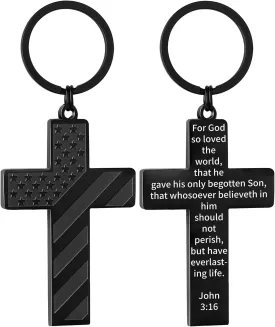 DuoDiner Father's Day Gifts-Cross Keychains First Communion Baptism Confirmation Religious Gifts for Men