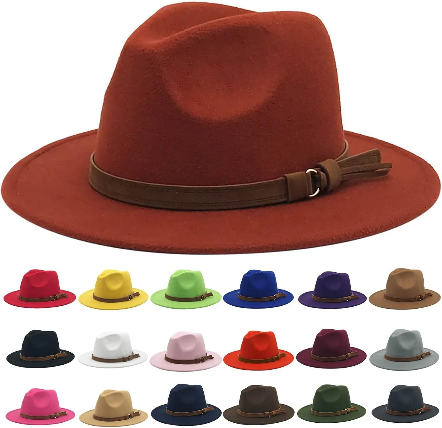 Fedora Hat Wide Brim Panama Cap Classic Floppy Warm Top Hat Vintage Jazz Hat for Women & Men