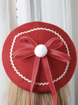 Girls Chic Parisian Style Pom Pom Beret