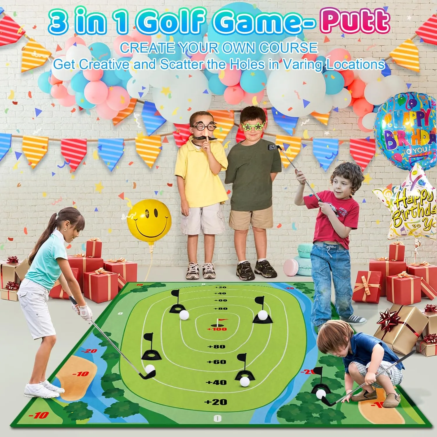 Golf Chipping Game - Upgrade Indoor Velcro Golf Chipping, Perfect Outdoor Games for Kids Golf Game & PracticeGreen