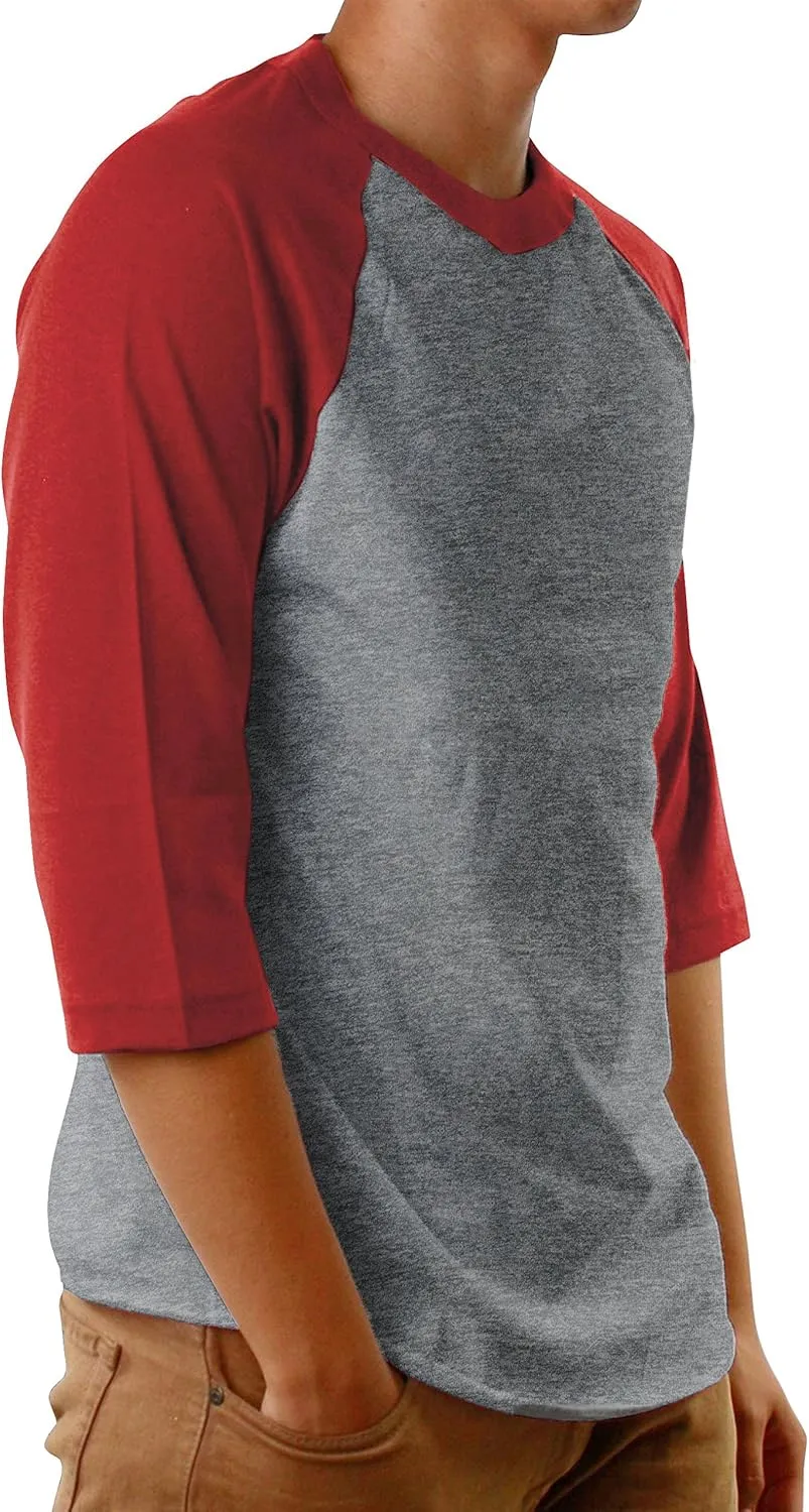Hat and Beyond Mens Baseball Raglan T Shirts 3/4 Sleeves Casual Cotton S-3xl Jersey 1KSA0001