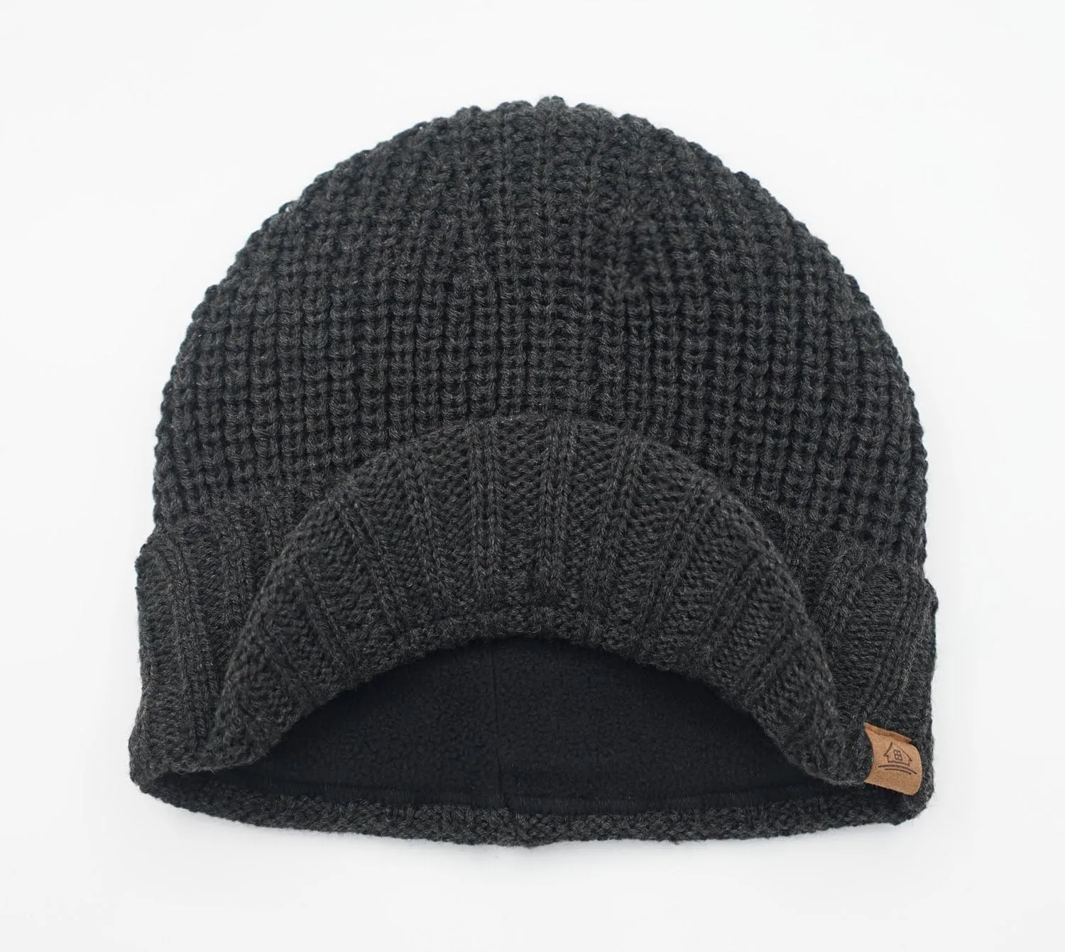 Home Prefer Men's Winter Hat Thick Knit Beanie Cap with Visor Newsboy Beanie Hat