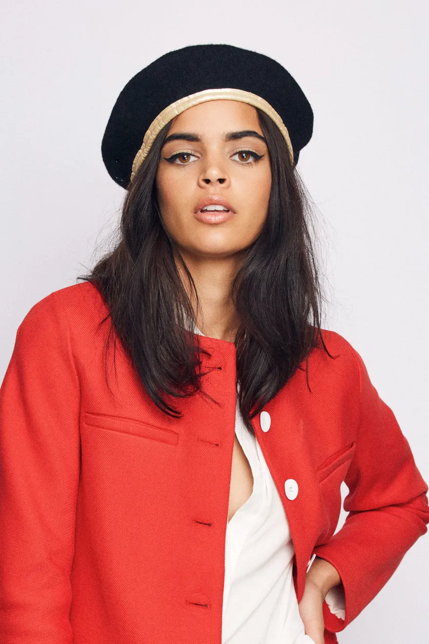 Lennon Women Beret - Black/Rose Gold