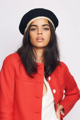 Lennon Women Beret - Black/Rose Gold
