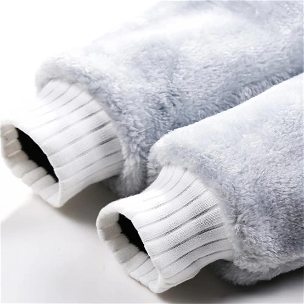 MANTORS Men's Tracksuit Winter Soft Hooded Fleece Sweatsuits Warm Pullover Coats 2 Pieces Outfits Set