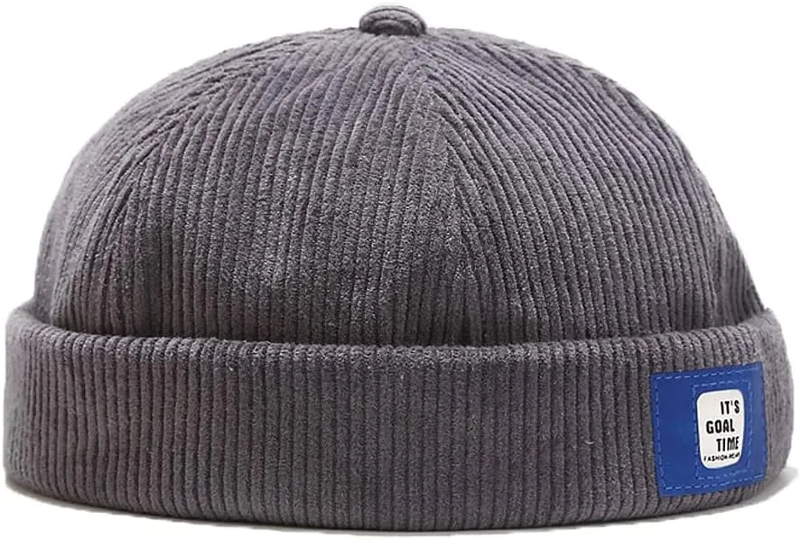 Men Hats Docker Cap Hats Beanie Sailor Cap Worker Hat Rolled Cuff Retro Brimless Hat with Adjustable