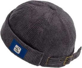 Men Hats Docker Cap Hats Beanie Sailor Cap Worker Hat Rolled Cuff Retro Brimless Hat with Adjustable