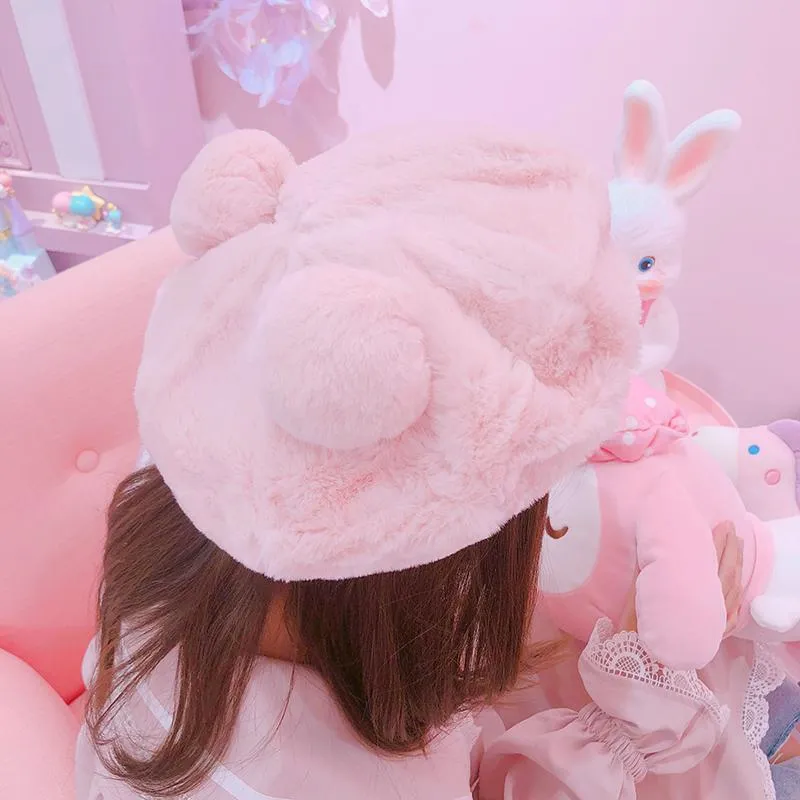 Plush Ball Ears Beret SD00623