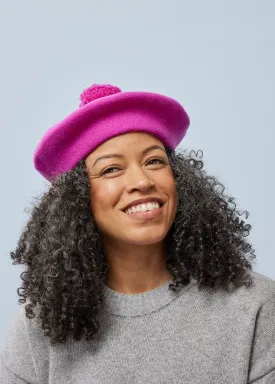 Pom Pom Beret Purple