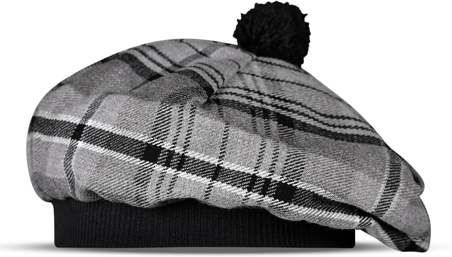 Scottish Hat Tam o Shanter Scottish Bonnet Tartan hat Acrylic Wool with Pompom