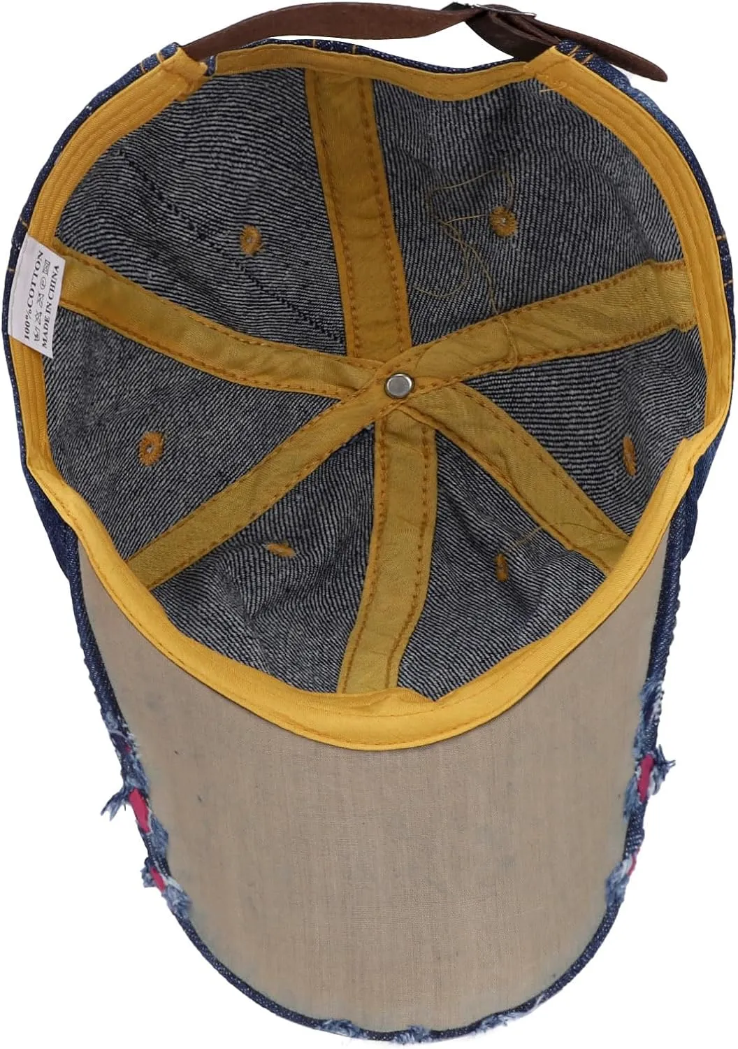 Song Qing Jean Snapback Hat Women Men Bling Cross Rhinestones Denim Baseball Cap