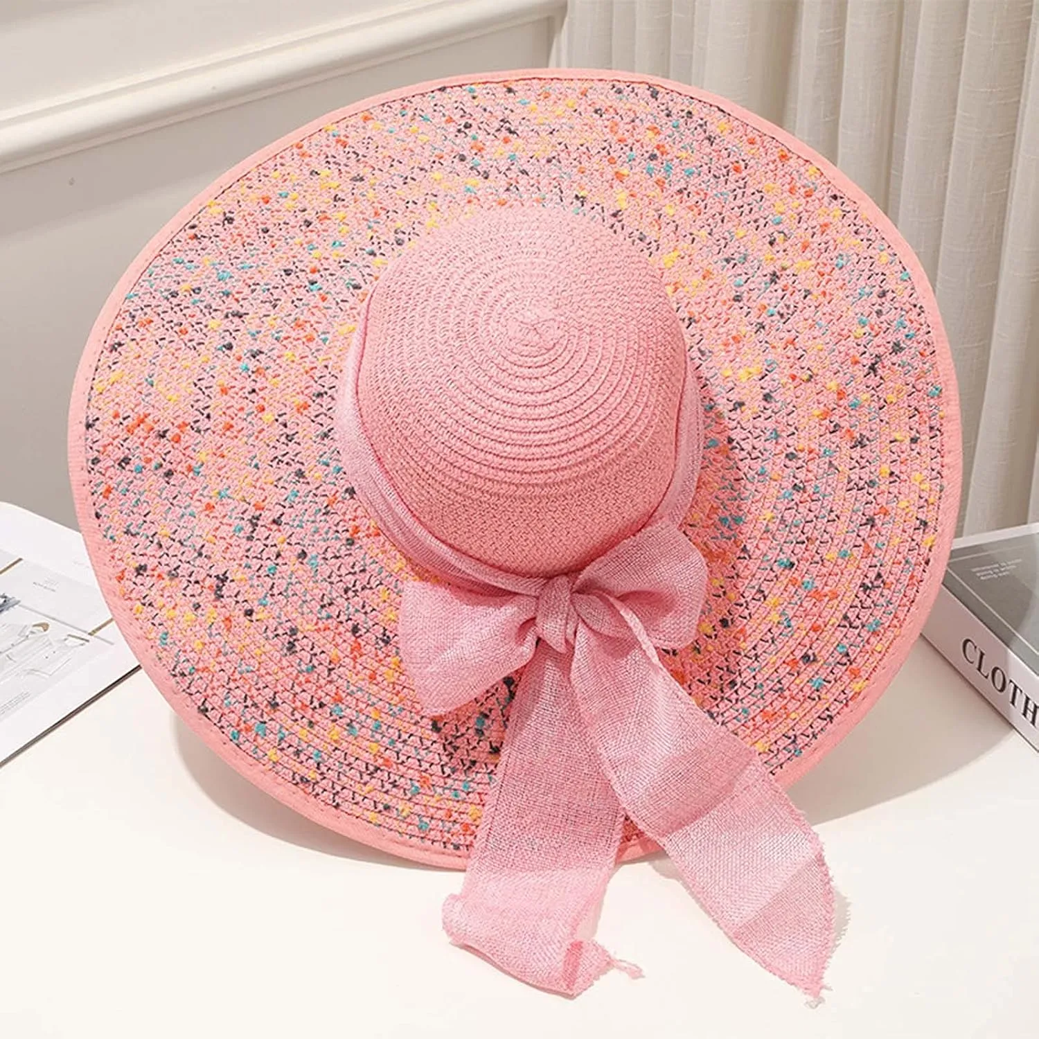 Sun Hats for Women s Summer Wide Brim UPF 50  Panama Fedora Foldable Packable Beach Hat Birthday Easter