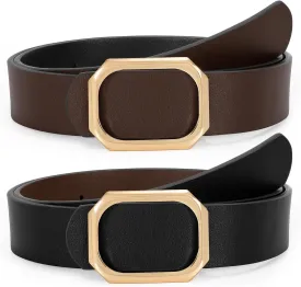 SUOSDEY Women Reversible Leather Belt for Jeans Pants Dresses Ladies Waist Belt, 1.3" Width