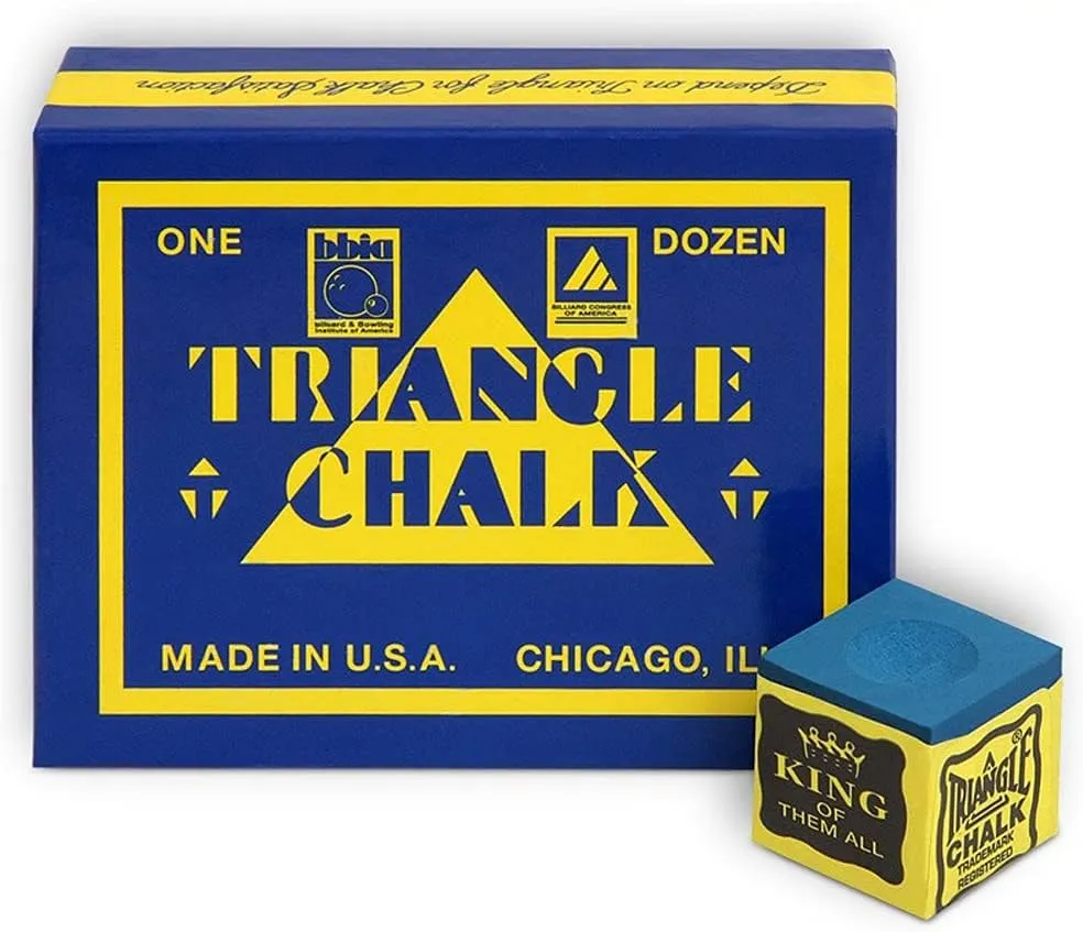 Triangle Billiard Pool Cue Chalk - 1 Dozen - Made in The USA   2 pcs of Quality Billiard Pool Table Spots by Tweeten Fibre Co.