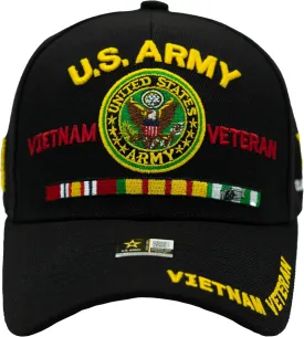 Vietnam Veteran Hat US Army Hat Officially Licensed Army Veterans Embroidered Adjustable Military Baseball Cap for Men Tactical