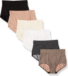 Warner's Women's Blissful Benefits Dig-Free Comfort Waistband Microfiber Brief 6-Pack Rs9046w