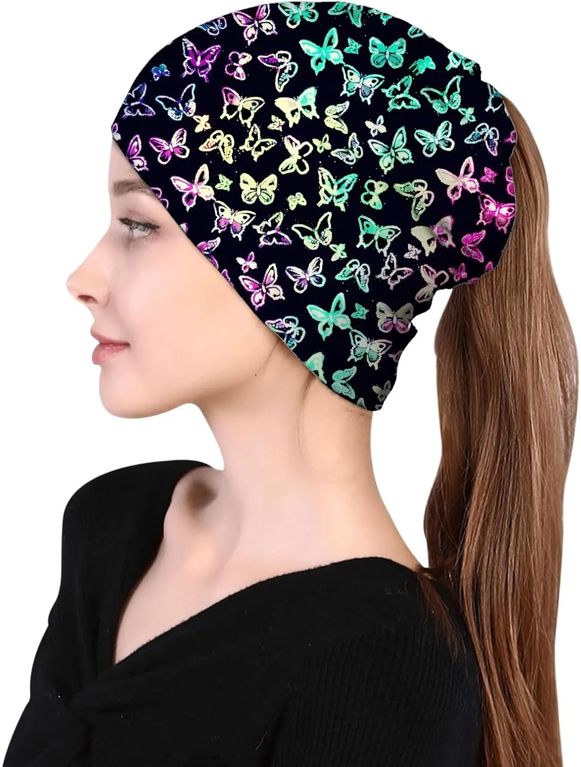 Women's Slouchy Beanie Hat Cute Turban Hats Cancer Headwear Caps Baggy Skull Sleep Scarf