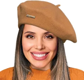 Wool French Berets for Women, Solid Color Beret Hats for Women Girls Lady, Casual and Chic Vintage Painters Hat