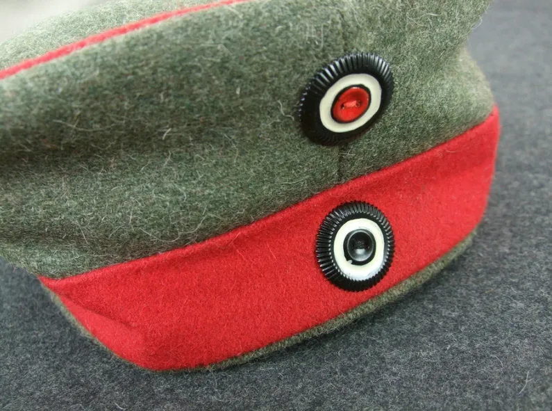 WW1 German EM Beret Cap Red Band   Red Piping